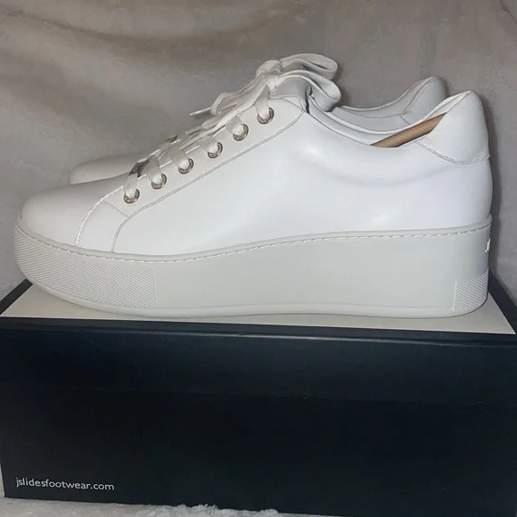 NWT J/SLIDES MAYA White Leather Sneaker - Picture 10 of 15